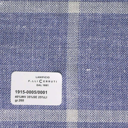1915-0005-0001 Cerruti Lanificio - Vải Suit 100% Wool - Xám Caro